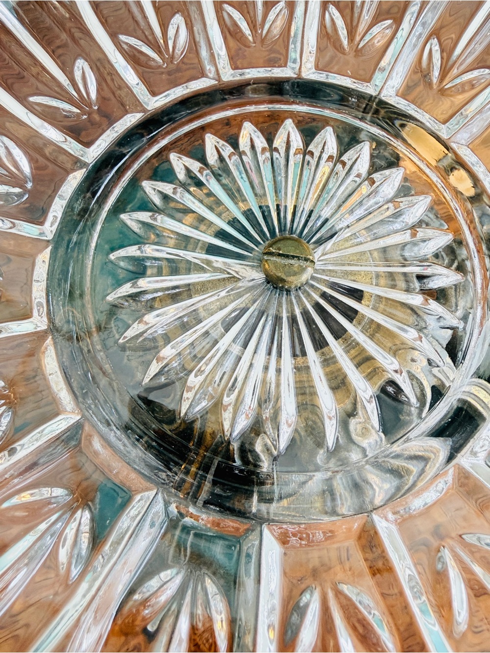 Vintage Federal Glass “Petals”  Lotus Pedestal Bowl – Hollywood Regency - Picture 15 of 15